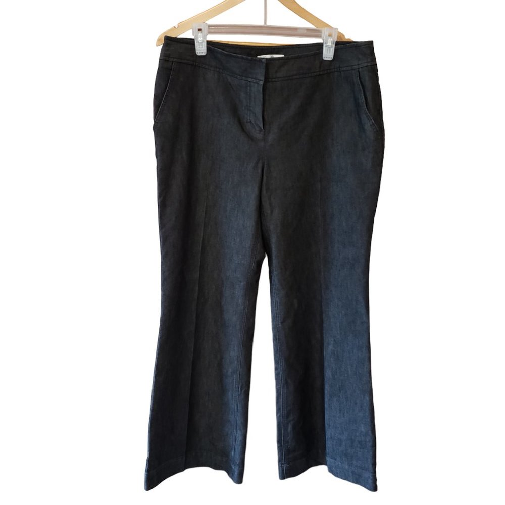 Women's Kenneth Cole New York Size 14 Black Trouser Jeans Wide Leg Y2K High Rise